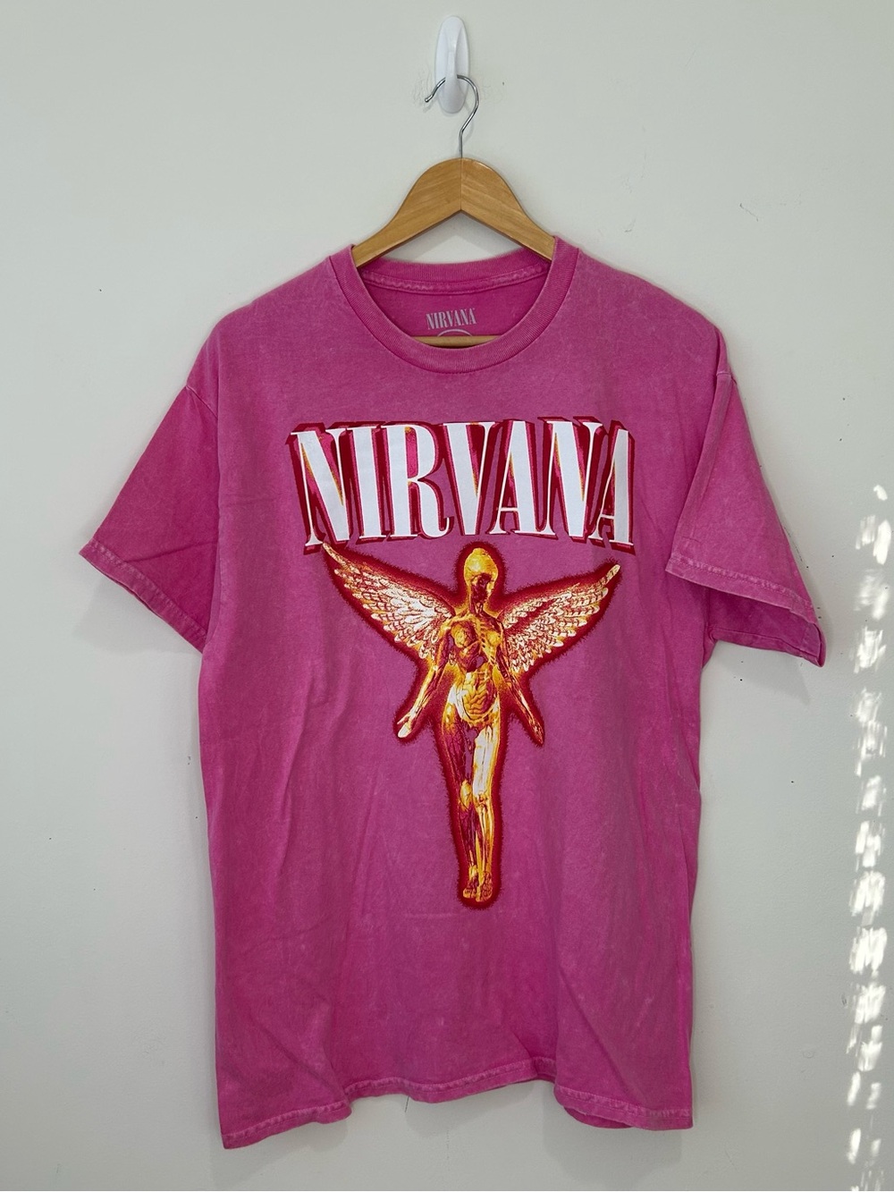 Nirvana In Utero Live '93 Pink T-Shirt, Rock & Pop Music Tee, Size L